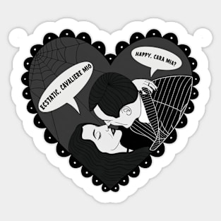 Relationship Goals: Addams Family (in B&W) Sticker